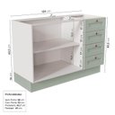 Ver imagem 3 de Cozinha Planejada 2 Peças sem Tampo 2 Balcões Arizona CabeCasa MadeiraOriginals Verde/Menta
