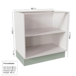 Cozinha Modulada 2 Peças Sem Tampo 2 Balcões Arizona Cabecasa MadeiraMadeira - 10