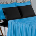 Ver imagem 3 de Jogo de Cama Casal Viúva Nobre 4 Peças Malha 100% Algodão - Turquesa / Preto
