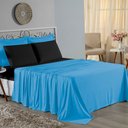 Ver imagem 1 de Jogo de Cama Casal Viúva Nobre 4 Peças Malha 100% Algodão - Turquesa / Preto