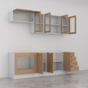 Ver mais imagens de Cozinha Modulada 6 Peças sem Tampo 3 Aéreos 3 Balcões Arizona CabeCasa MadeiraOriginals