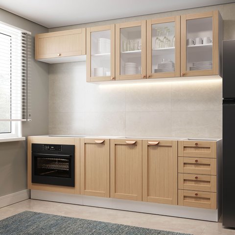 Cozinha Modulada 6 Peças sem Tampo 3 Aéreos 3 Balcões Arizona CabeCasa MadeiraOriginals