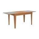 Ver imagem 2 de Mesa de Jantar 1,20m Extensível 1,80m Gênova em Madeira Maciça Mel Tampo em Vidro Off White