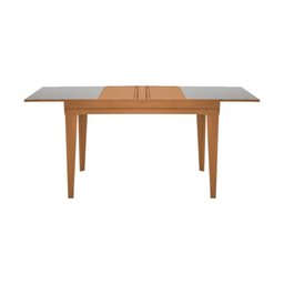 Mesa de Jantar 1,20m Extensível 1,80m Gênova em Madeira Maciça Mel Tampo em Vidro Off White - 5