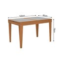 Ver mais imagens de Mesa de Jantar 1,20m Extensível 1,80m Gênova em Madeira Maciça Mel Tampo em Vidro Off White