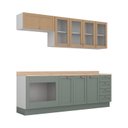 Ver mais imagens de Cozinha Planejada 6 Peças com Tampo 3 Aéreos 3 Balcões Arizona CabeCasa MadeiraOriginals Verde/Menta