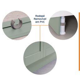 Cozinha Modulada 6 Peças com Tampo 3 Aéreos 3 Balcões Arizona Cabecasa Madeiramadeira - 6