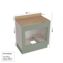 Cozinha Modulada 6 Peças com Tampo 3 Aéreos 3 Balcões Arizona Cabecasa Madeiramadeira - 11