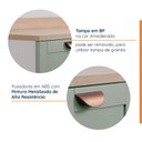 Ver imagem 3 de Cozinha Planejada 6 Peças com Tampo 3 Aéreos 3 Balcões Arizona CabeCasa MadeiraOriginals Verde/Menta