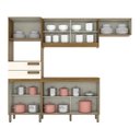 Ver imagem 3 de Cozinha Compacta Star 7 Portas e 2 Gavetas Nature/Off White - Móveis Briz