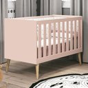 Ver imagem 6 de Berço Americano Theo Pés Madeira Natural Rosa Fosco com Colchão D18 - Reller Móveis Rosa Fosco