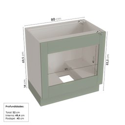Cozinha Modulada 6 Peças sem Tampo 3 Aéreos 3 Balcões Arizona Cabecasa Madeiramadeira - 10