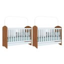 Ver imagem 1 de Berço / Mini Cama Infantil Bala de Menta 3 em 1 (2 Un) Rústico/branco - Henn