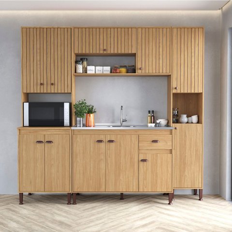 Cozinha Torino 5 - 223x222x51,5 Marrom/Mel