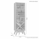 Ver imagem 3 de Cristaleira 1 Porta de Vidro 4 Nichos Adega Graça Off White/cinamomo - Jcm Móveis