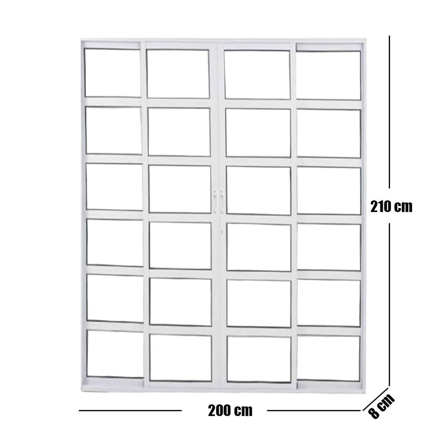 Porta Travessa de Correr 4 Folhas 210 X 200cm com Fechadura Linha 25 - 3