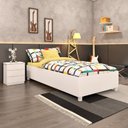Ver imagem 2 de Cama Box Solteiro Mônaco e Mesa de Cabeceira Veronna Branco/Neve