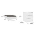 Ver imagem 3 de Cama Box Solteiro Mônaco e Mesa de Cabeceira Veronna Branco/Neve