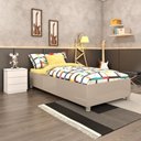 Ver imagem 1 de Cama Box Solteiro Mônaco e Mesa de Cabeceira Veronna Branco/Neve/Off White