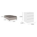 Ver imagem 2 de Cama Box Solteiro Mônaco e Mesa de Cabeceira Veronna Branco/Neve/Off White