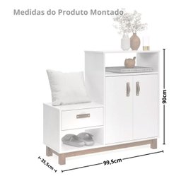 Sapateira Criado Multiuso 8 Pares Design Moderno:off Freijo - 6