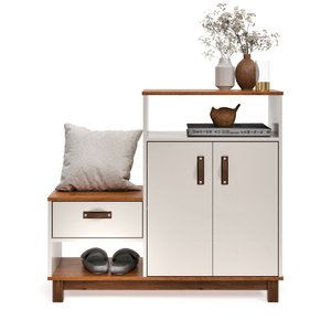 Sapateira Criado Multiuso 8 Pares Design Moderno:off Freijo