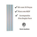 Ver imagem 4 de Painel Ripado Parede Versátil Kit 50 Placas Mdf 45 X 11 Cm:azul