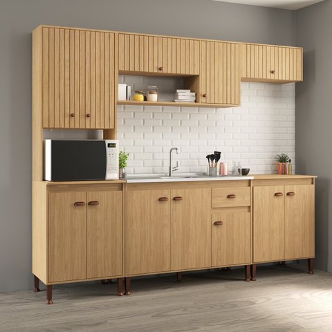 Cozinha Torino 6 - 253 x 220 x 51,5 Marrom/Mel