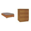 Ver imagem 3 de Cama Box Solteiro Mônaco e Mesa de Cabeceira Veronna Bege/Cinamomo