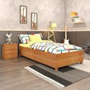 Ver imagem 1 de Cama Box Solteiro Mônaco e Mesa de Cabeceira Veronna Bege/Cinamomo