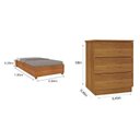 Ver imagem 2 de Cama Box Solteiro Mônaco e Mesa de Cabeceira Veronna Bege/Cinamomo