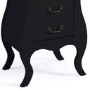 Ver imagem 3 de Mesa de Cabeceira Bombê com 2 Gavetas 1026 Linz Móveis - Preto/imbuia Glazer