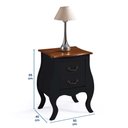 Ver imagem 4 de Mesa de Cabeceira Bombê com 2 Gavetas 1026 Linz Móveis - Preto/imbuia Glazer