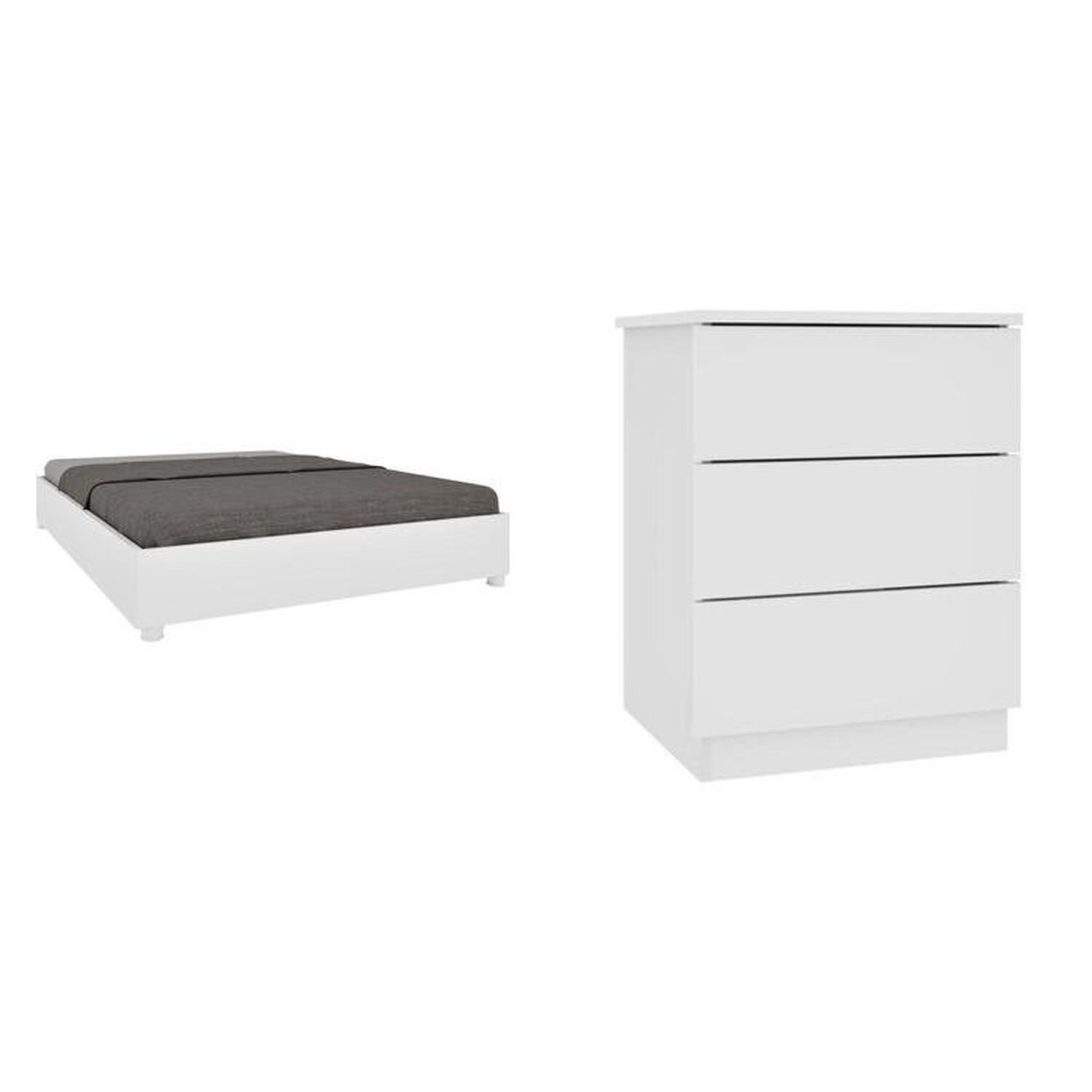 Cama Box Casal Mônaco e Mesa de Cabeceira Veronna - 3