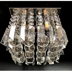 Lustre Plafon de Cristal Verdadeiro com Lâmpadas Bq Inclusas:15cm