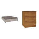 Ver imagem 3 de Cama Box Casal Mônaco e Mesa de Cabeceira Veronna Branco/Off White/Neve