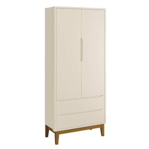 Guarda-Roupa Retrô 2 Portas Classic New Fosco com Madeira - Reller