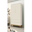 Ver imagem 2 de Guarda-Roupa Retrô 2 Portas Classic New Fosco com Madeira - Reller