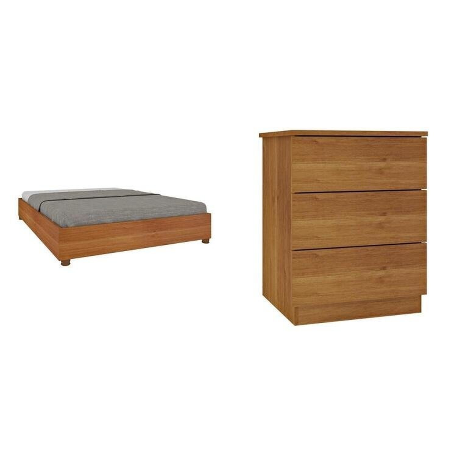 Cama Box Casal Mônaco e Mesa de Cabeceira Veronna - 2