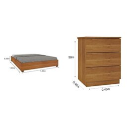 Cama Box Casal Mônaco e Mesa de Cabeceira Veronna - 2