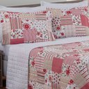 Ver imagem 2 de Cobre Leito Casal King Fascinio 03 Peças - Patchwork Vermelho