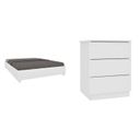 Ver imagem 3 de Cama Box Casal Queen Mônaco e Mesa de Cabeceira Veronna Branco/Neve