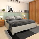 Ver imagem 1 de Cama Box Casal Queen Mônaco e Mesa de Cabeceira Veronna Bege/Off White/Cinamomo