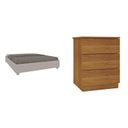 Ver imagem 3 de Cama Box Casal Queen Mônaco e Mesa de Cabeceira Veronna Bege/Off White/Cinamomo