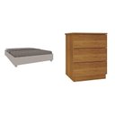 Ver imagem 3 de Cama Box Casal Queen Mônaco e Mesa de Cabeceira Veronna Bege/Off White/Cinamomo