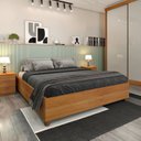 Ver imagem 1 de Cama Box Casal Queen Mônaco e Mesa de Cabeceira Veronna Bege/Cinamomo