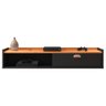 Rack Suspenso Tv 1.20 Home Decor Porta Puxador Concha Nicho Decorativo Sala Quarto - Preto/cinamomo - 1