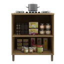 Ver imagem 5 de Kit 2 Balcões Modulados Gabinete Pia 120 Cm e Cooktop 80 Cm Com Tampo Veneza Fidelitá Castani/Chumbo