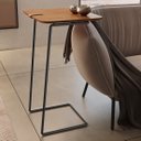 Ver imagem 2 de Mesa Apoio Lateral para Sofá Atenas Pé Preto:Cinamomo