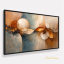 Ver imagem 2 de Quadro Abstrato Moderno Ciclos da Vida - Grande 153x103 cm Moldura Preta
